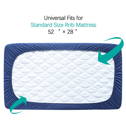 Crib Mattress Protector Sheets Fitted Waterproof Mattress Pad Cover 2 Pack