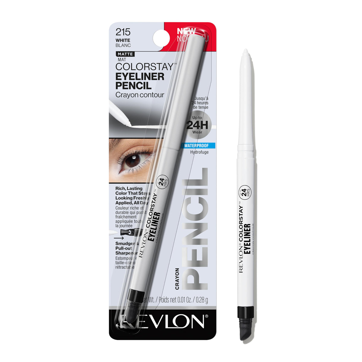 Revlon ColorStay Pencil Waterproof Eyeliner, 202 Black Brown, 0.01 oz