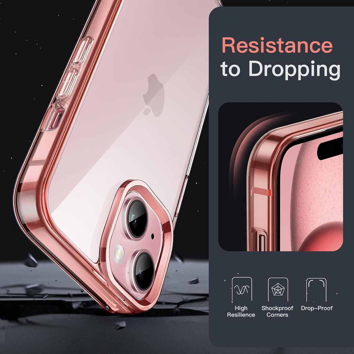 JETech Case for iPhone 15, Anti-Yellowing, Green
