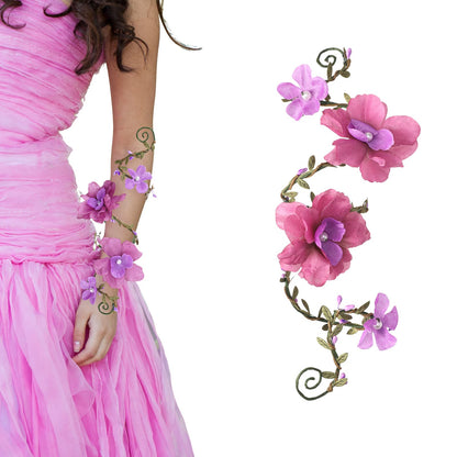 FRESHME Renaissance Fairy Floral Arm Wrap - 1 PC Elf Bracelet Forest Mother Nature Costume Renfaire Cosplay Fairy Accessories