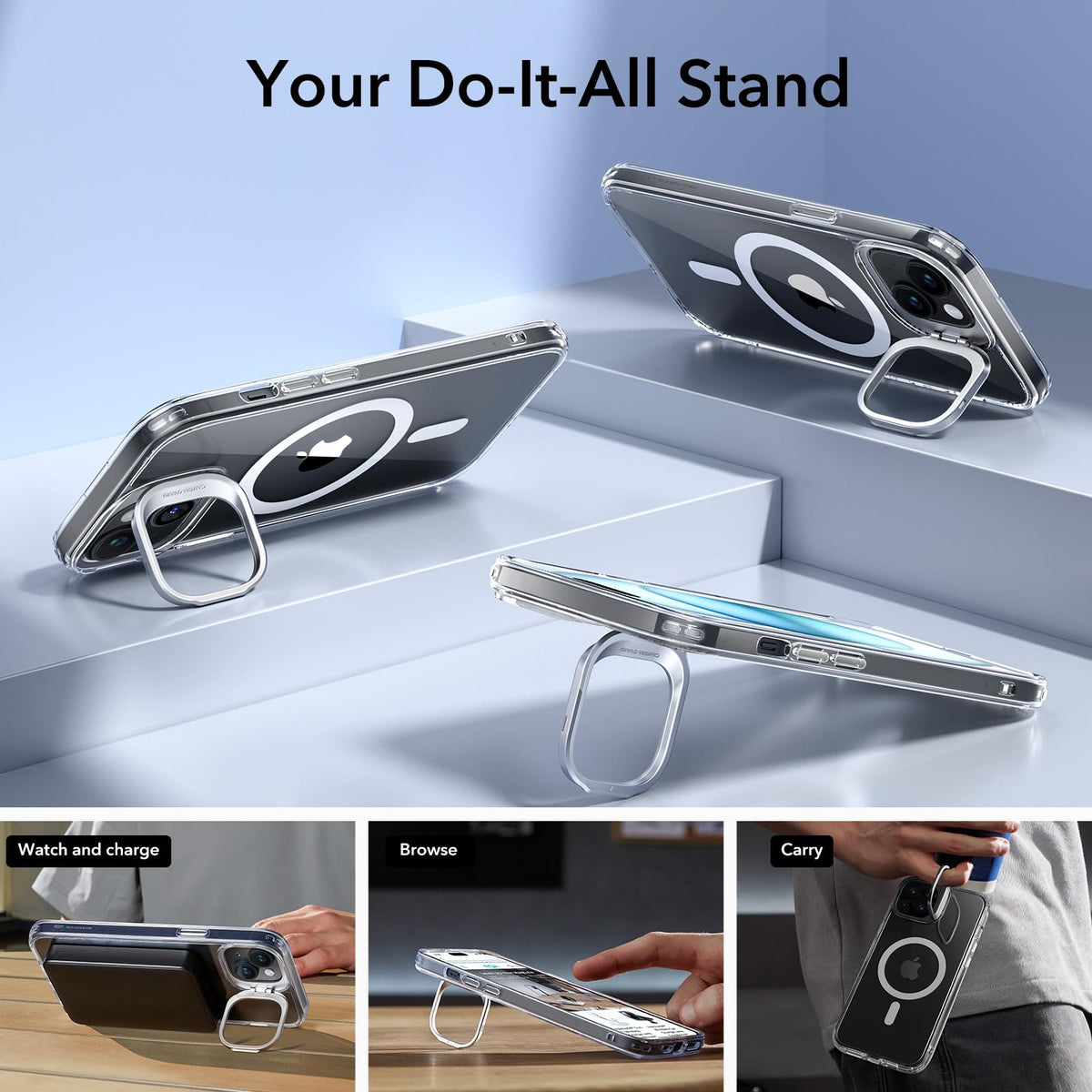 ESR Classic Hybrid for iPhone 18 Pro Max/17 Pro Max Case with Flex Stand