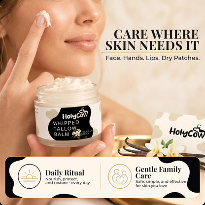 HolyCow Grass Fed Beef Tallow For Skin with Jojoba Oil, 2 Ounce - Unscented