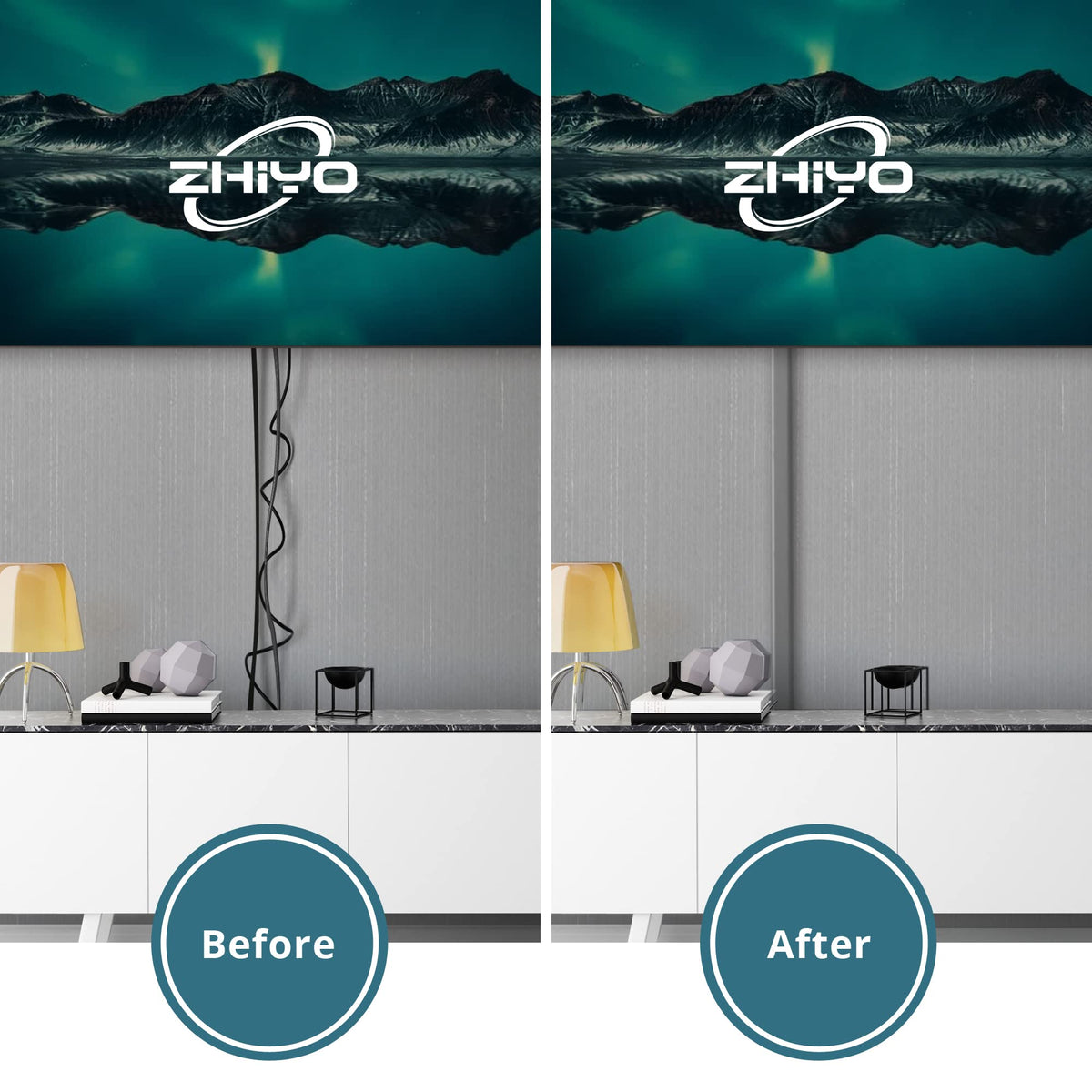 ZhiYo 85" Cord Cover for 1 Wire, Mini White Cord Hider Wall, 0.5"W x 0.3"H