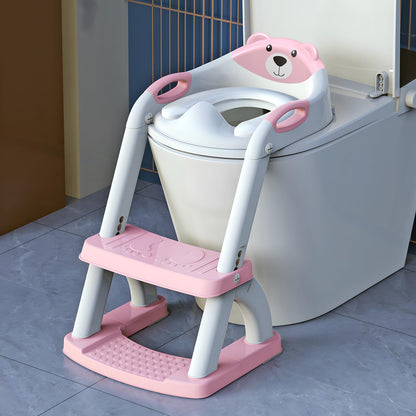 Potty Training Toilet for Toddlers, 2-in-1 Potty Training seat, Anti-Slip (Chocolate, Bear)