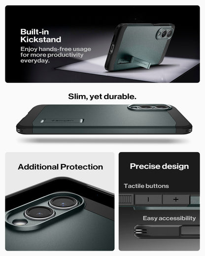 Spigen for Galaxy S26 Case, Tough Armor MagFit [Kickstand] [Compatible with MagSafe] [Military-Grade Protection] - Black