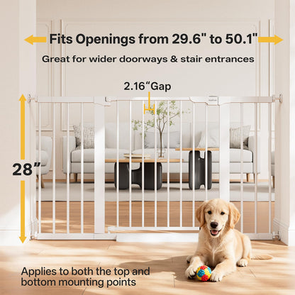 InnoTruth 27-36.6 in Wide Baby Gate for Stairs and Doorways, Black