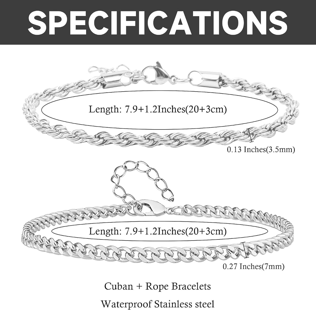 Mens Bracelet for Men, Waterproof Bracelet for Men Jewelry