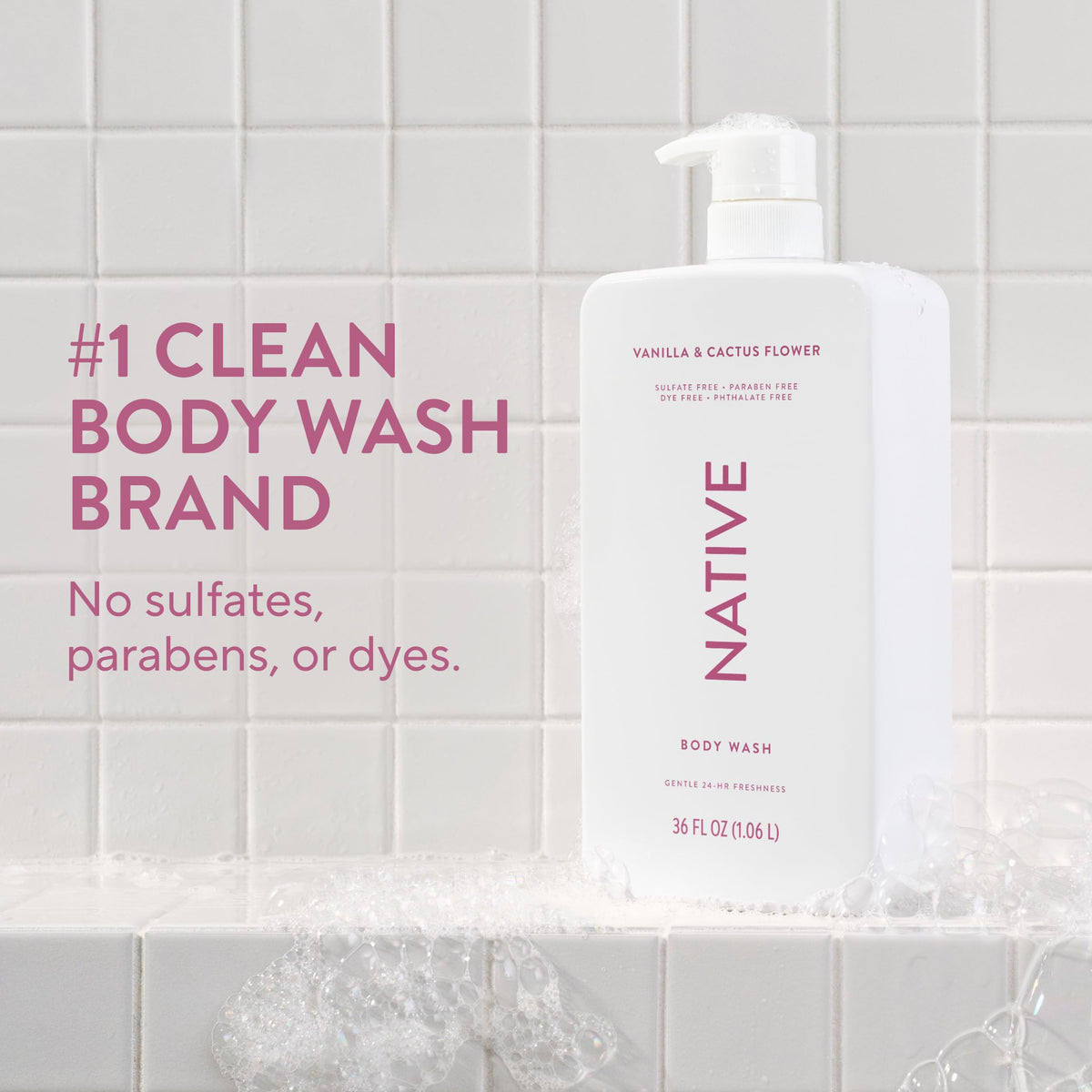 Native Body Wash 3 Pack - Natural Body Wash Women & Men - SLS & Paraben Free - Cucumber & Mint, Coconut & Vanilla, Lavender & Rose