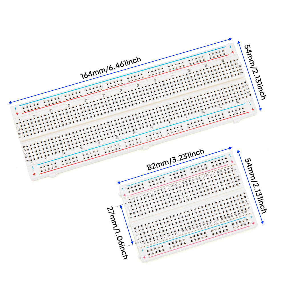 ELEGOO 3pcs Breadboard 830-Point Solderless Prototype PCB Board Kit