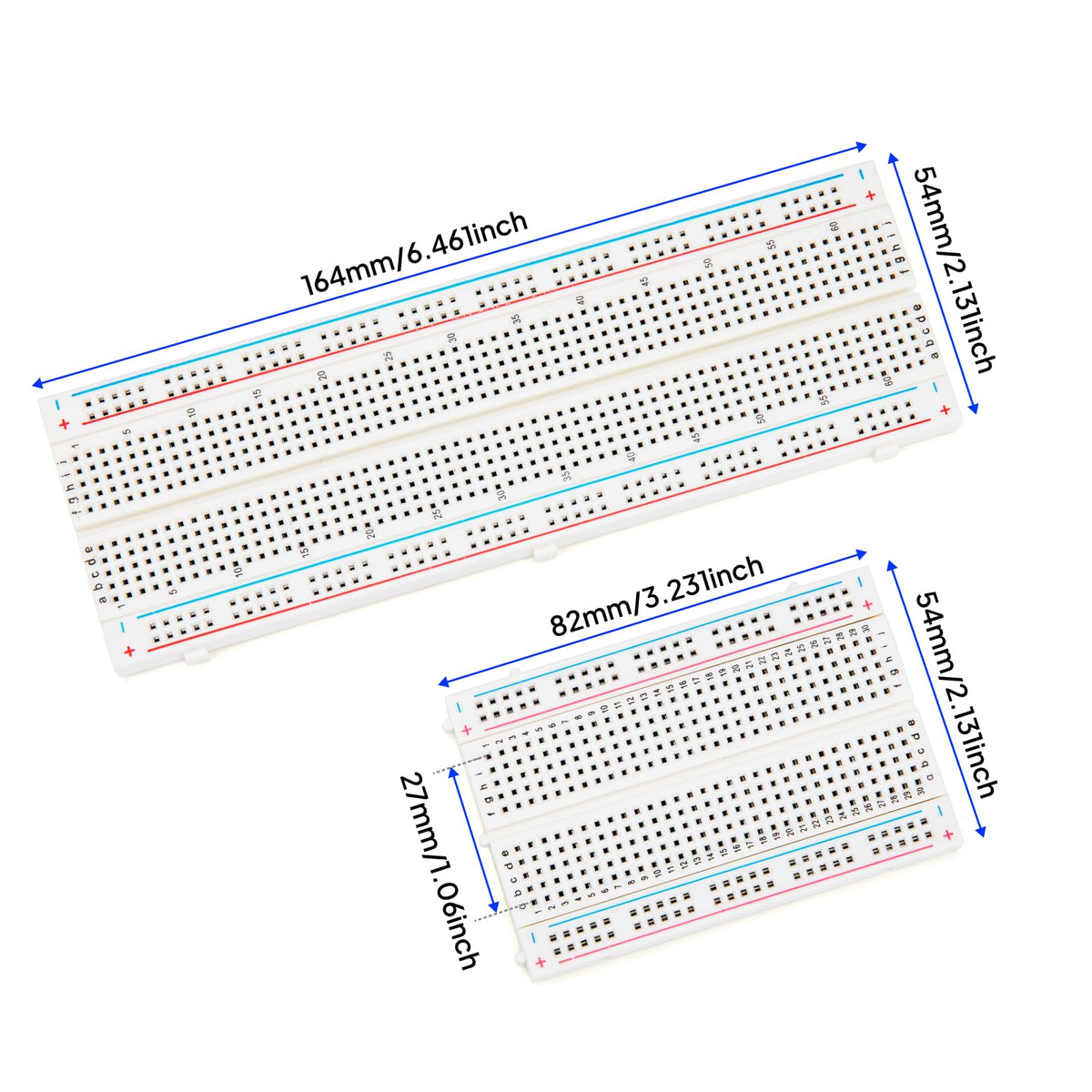 ELEGOO 3pcs Breadboard 830-Point Solderless Prototype PCB Board Kit