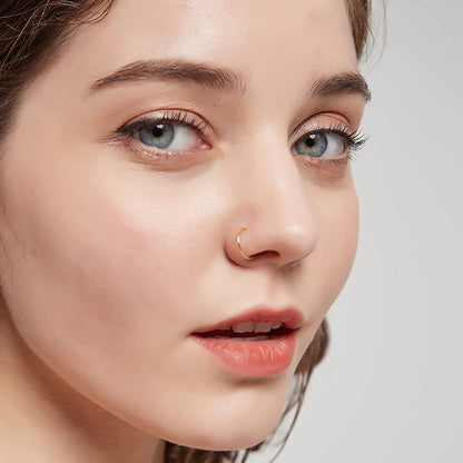 Small Thin Gold or Sterling Silver Nose Ring Hoop for Women, 20G/22G/24G