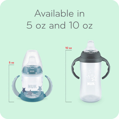 NUK First Choice Learner Sippy Cup 2.0, 10oz, 2-Pack, Pink Bunnies