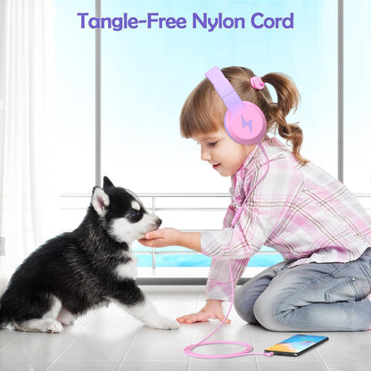 Candy Bila Wired Kids Headphones for School, Over-Ear for Boys Girls