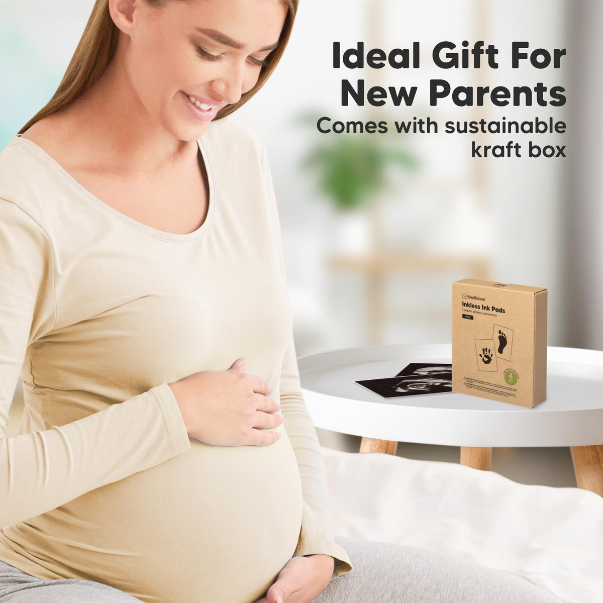 4pk Inkless Baby Hand and Footprint Kit, Mess Free Ink Pads (Jet Black, R)