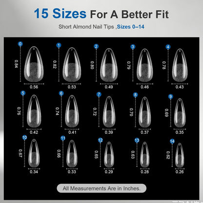 JODSONE Gel Nail Kit,210Pcs BS-74 Short Almond Nail Tips with U V Light