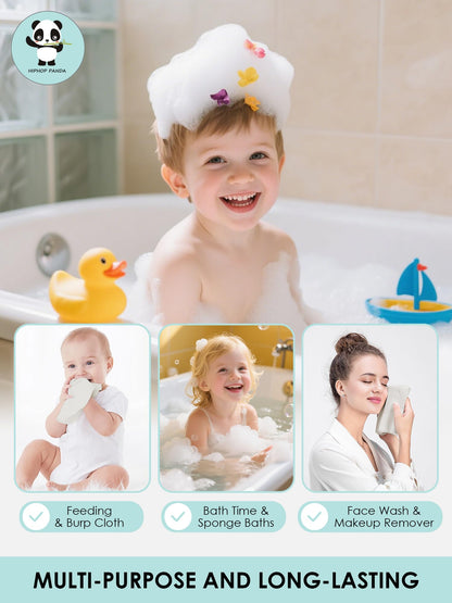 HIPHOP PANDA Soft Baby Washcloths, 2-Layer, 30 Pack Newborn Gift Set