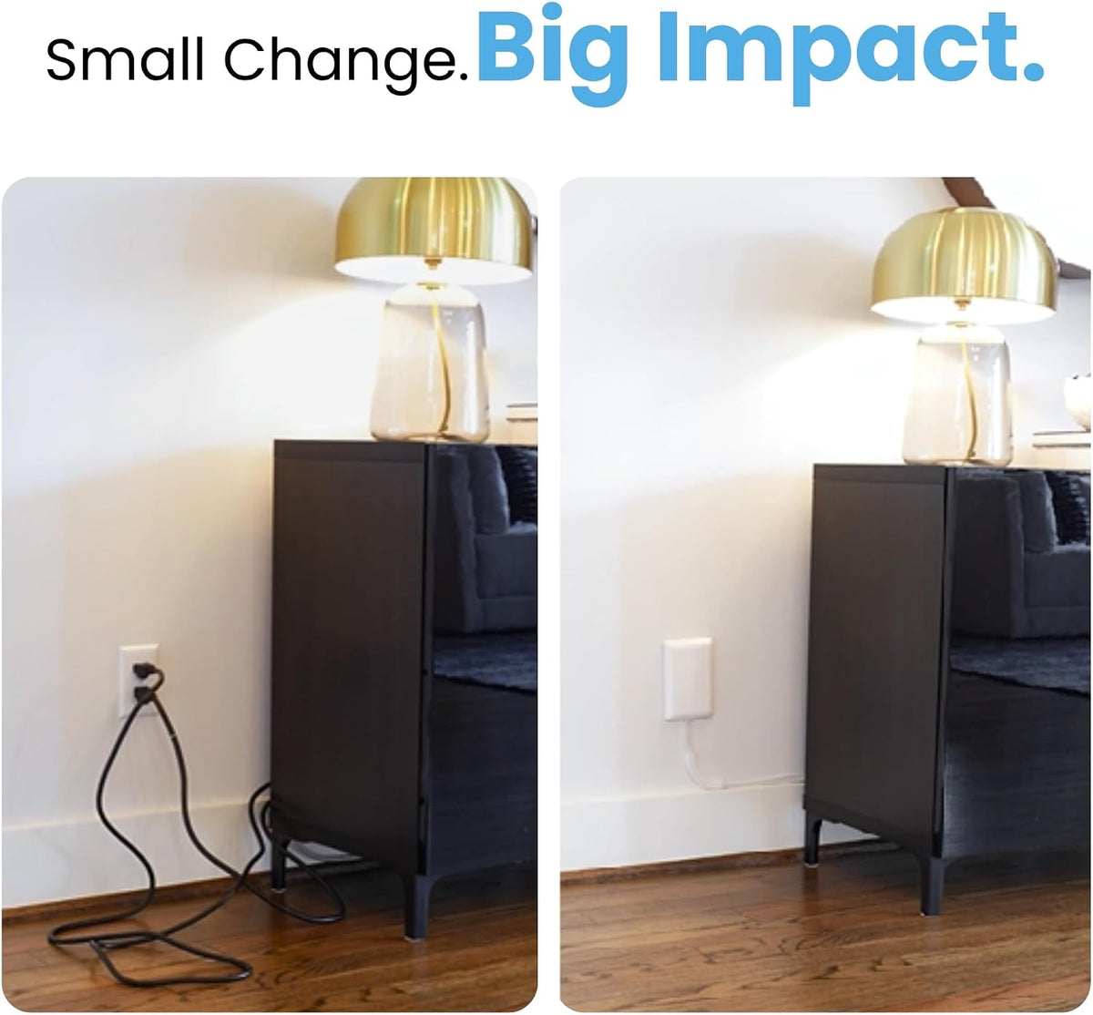 Sleek Socket Original & Patented Ultra-Thin Outlet Concealer with Cord Concealer Kit, Flat Extension Cord with Multi Outlets Power Strip, Ideal for Home Improvement, Hide Bulky and Messy Cords