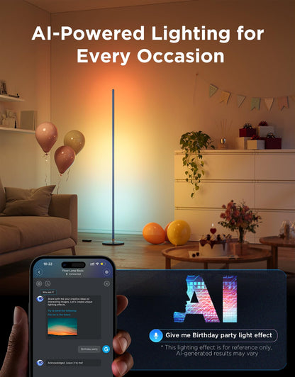 Govee RGBIC Floor Lamp Basic, 1000lm LED Corner Lamp