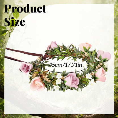 Pink Bohemian Flower Crown, Fairy Babys Breath Flower Headband