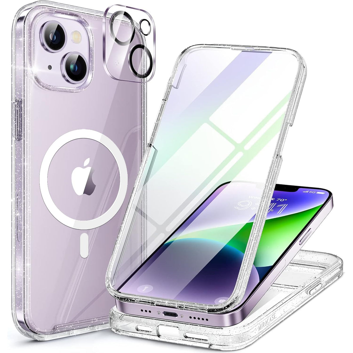 Miracase for iPhone 17e Case & iPhone 16e Case, Full-Body Phone with Built-in Glass Screen Protector, [Magnetic with MagSafe] Military Drop Proof 17 E/ 16 E Cover Bumper 6.1 inch, Black