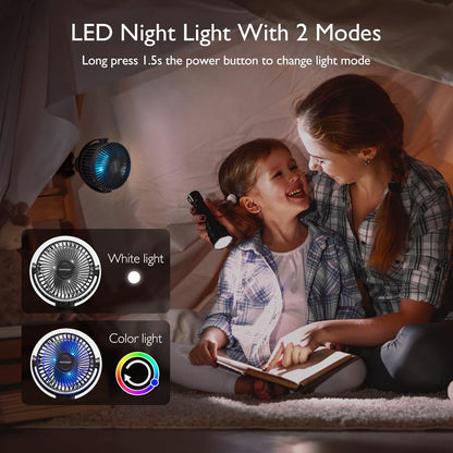Momcozy 8000mAh Portable Stroller Fan | 27H Ultra-long Battery Life