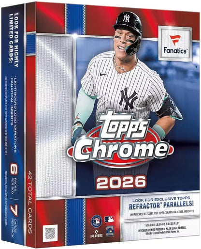 2026 Topps Chrome Baseball Fanatics Exclusive Mega Trading Card Box (Look for Exclusive Fanatics Content)