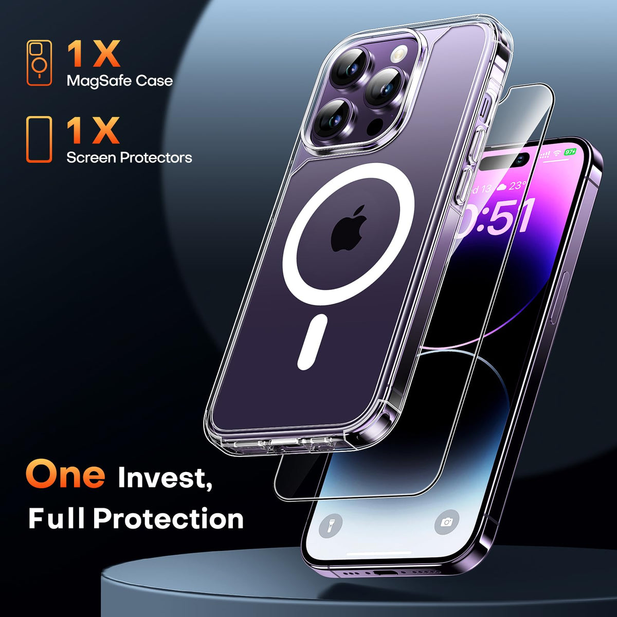 TAURI for iPhone 16 Pro Case, Compatible with MagSafe, Clear