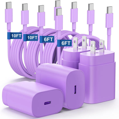 Type C Charger Fast Charging,4Pack 25W Super USB C Fast Charger Block