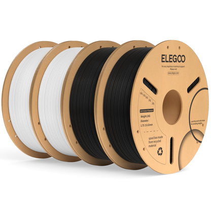 ELEGOO PLA Plus 3D Printer Filament 1.75mm White 2KG, Tougher & Stronger