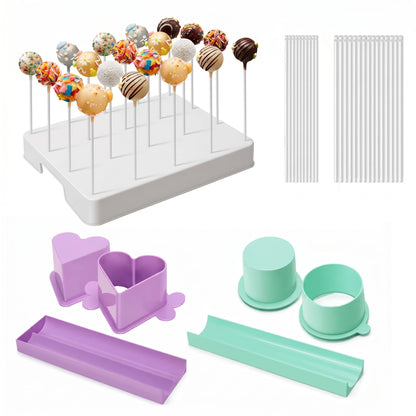 Round Cake Pop Mold Set with 9in Tray and Sticks- Blue