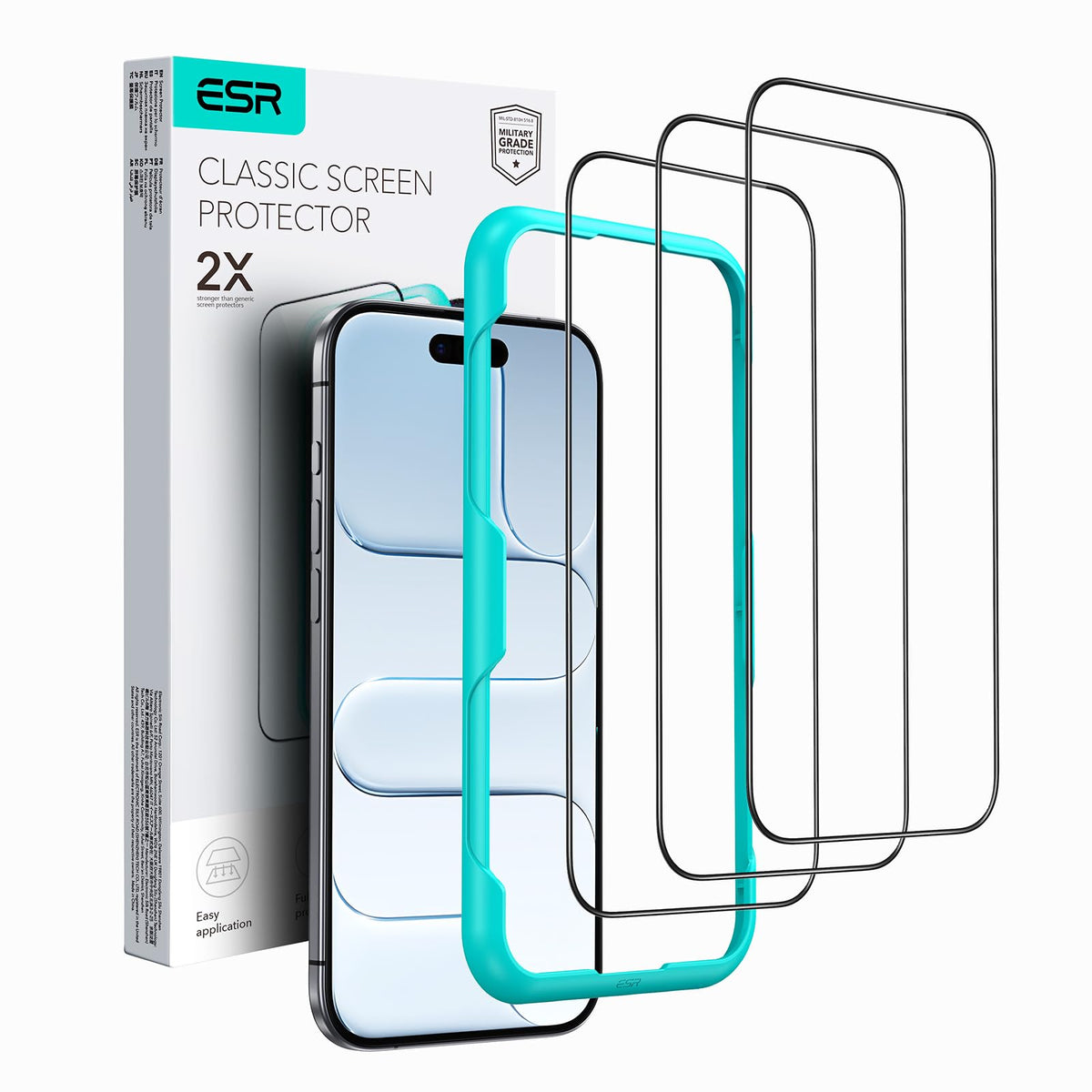 ESR 3 Pack for iPhone 17/iPhone 16 Pro Screen Protector, Align Frame