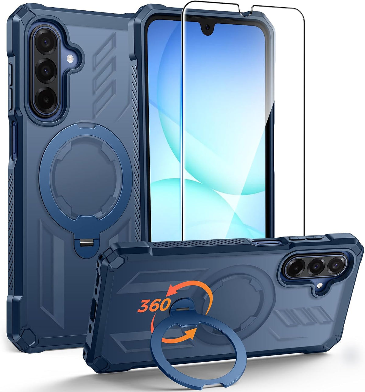 FNTCASE for iPhone 17 Case with 360 Spin Magnetic Stand