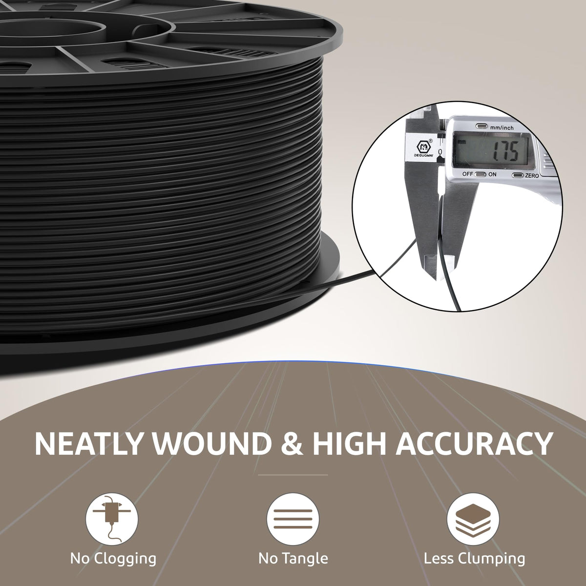 ELEGOO Rapid PETG 3D Printer Filament 1.75mm Black 1KG