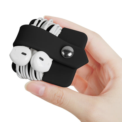 Headphone Case Cord Organizer Earbuds Holder Earphones Case Wrap Winder Headset Keeper Cord Manager Cable Organizer Black