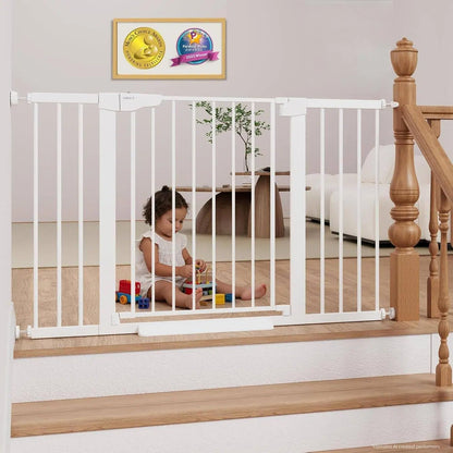 Cumbor 29.7-51.5 in Extra Wide Baby Gate for Stairs, Dog Gate Indoor Black