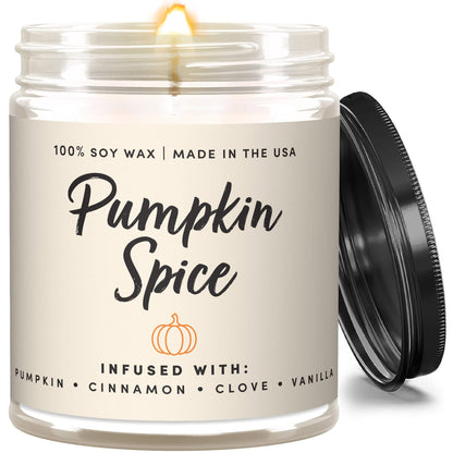 Wax & Wit Fall Candles for Home Scented – Apple, Cinnamon, Clove, Orange – Perfect Home Décor Gifts for Autumn, Holiday, Christmas, Winter - 9oz, Soy Wax, 50 Hour Burn