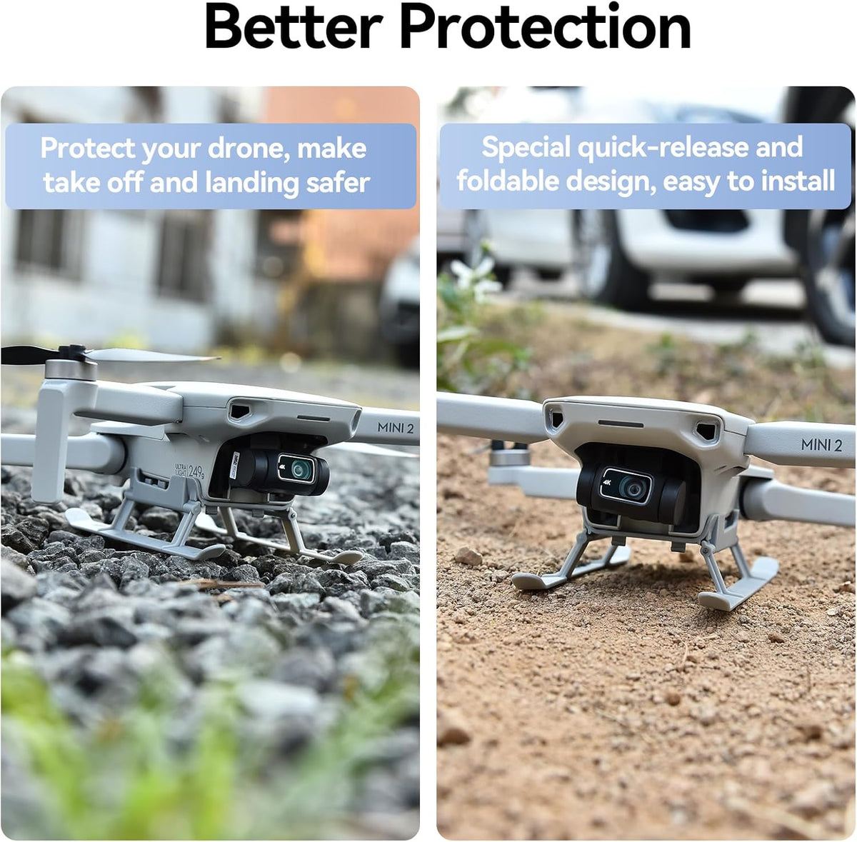 DJI Mini 4k Drone with Strobe Light, Landing Gear, Propeller Holder Strap