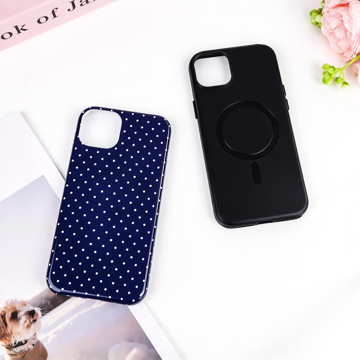 Polka Dot Pattern Phone Case for iPhone 17 6.3", White
