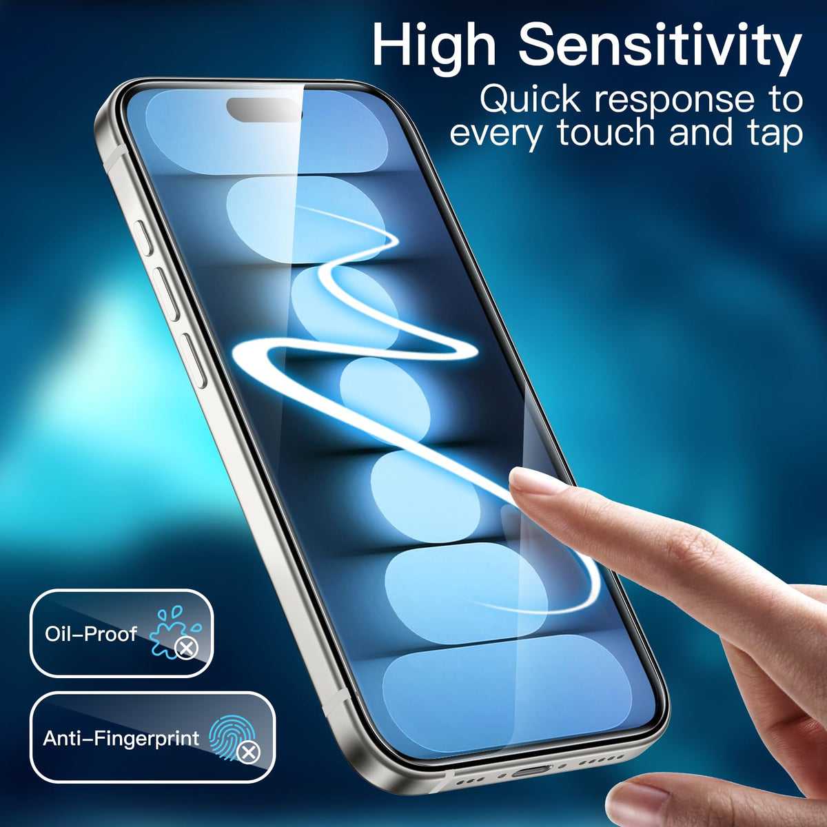 JETech Screen Protector for iPhone 18 Pro Max/17 Pro Max, 3-Pack
