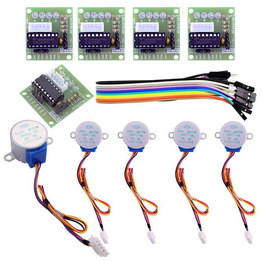 ELEGOO 5 Sets 28BYJ-48 ULN2003 5V Stepper Motor with ULN2003 Driver Board