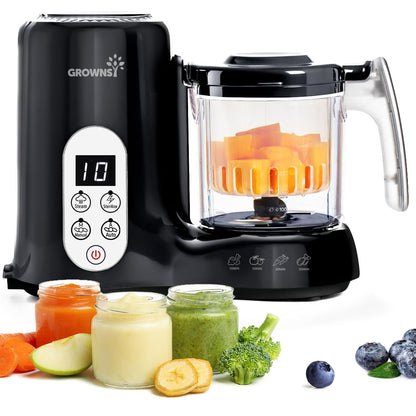 Grownsy Baby Food Maker, Steamer & Blender Baby Food Processor, Dark Grey