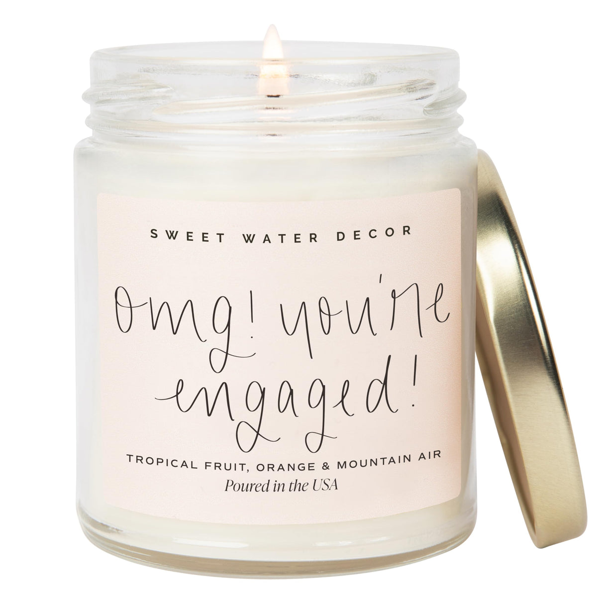 Sweet Water Decor Forever and Always Wedding Soy Wax Candle, 9oz Clear Jar