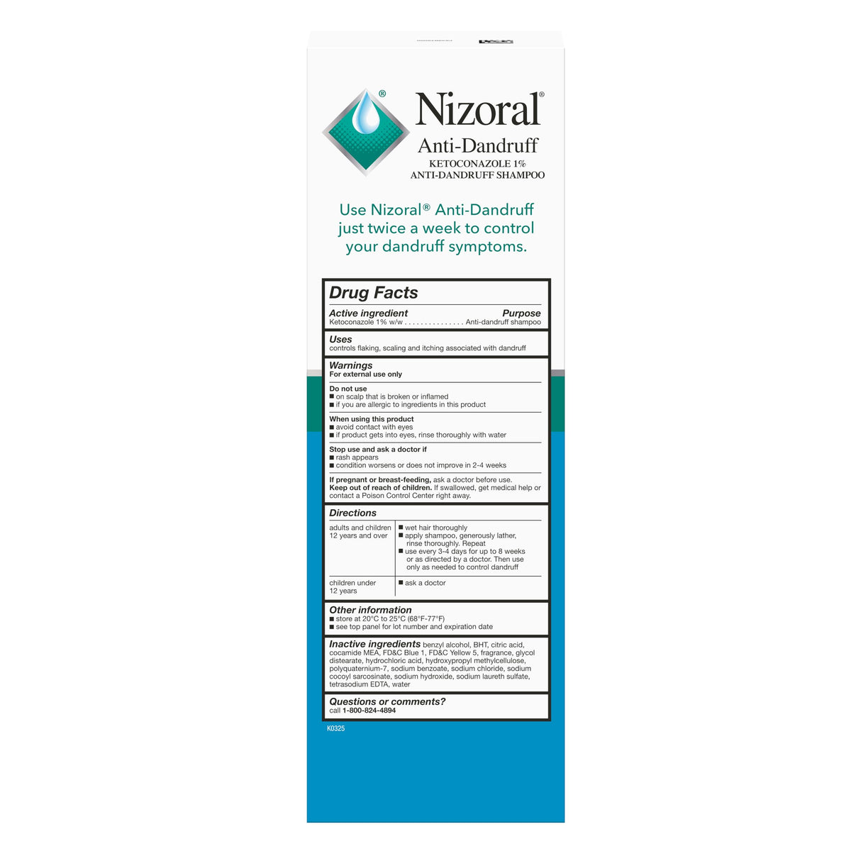 Nizoral Anti-Dandruff Shampoo with 1% Ketoconazole, Fresh Scent, 14 Fl Oz