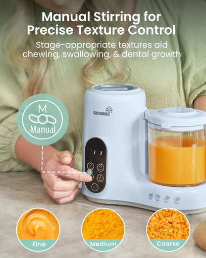 Grownsy Baby Food Maker, Steamer & Blender Baby Food Processor, Dark Grey
