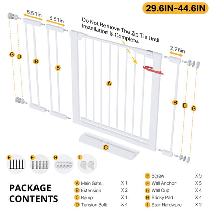 InnoTruth 27-36.6 in Wide Baby Gate for Stairs and Doorways, Black