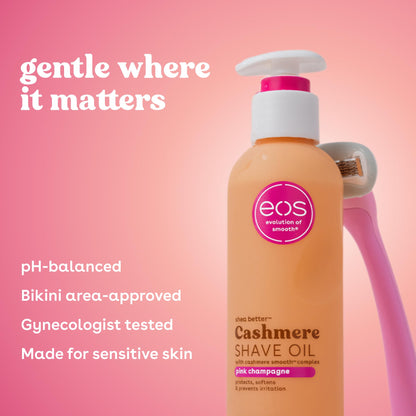 eos Cashmere Shave Oil- Fresh & Cozy, Moisturizing Shea Butter, 6 fl oz