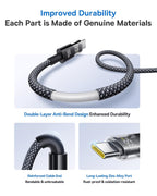 Baseus USB C Cable, 100W 5A Fast Charging USB C Charger Cable with LED Display USB C Cable, 2-Pack 3.3ft 100W 5A Fast Charging USB C to USB C Cable