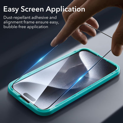 ESR 3 Pack for iPhone 17/iPhone 16 Pro Screen Protector, Align Frame