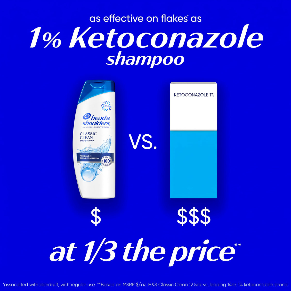 Head and Shoulders Classic Clean Anti-Dandruff 2 in 1 Paraben Free Shampoo and Conditioner, 32.1 fl oz