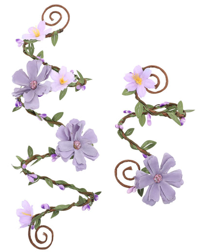 FRESHME Renaissance Costume Flower Arm Wraps - 2 Pcs Fairy Accessories Elf Bracelet with Wrap Ring Woodland Renfaire Outfit